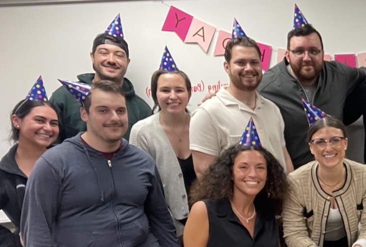 Mandatory fun quota exceeded at the emergency birthday meeting — hats required